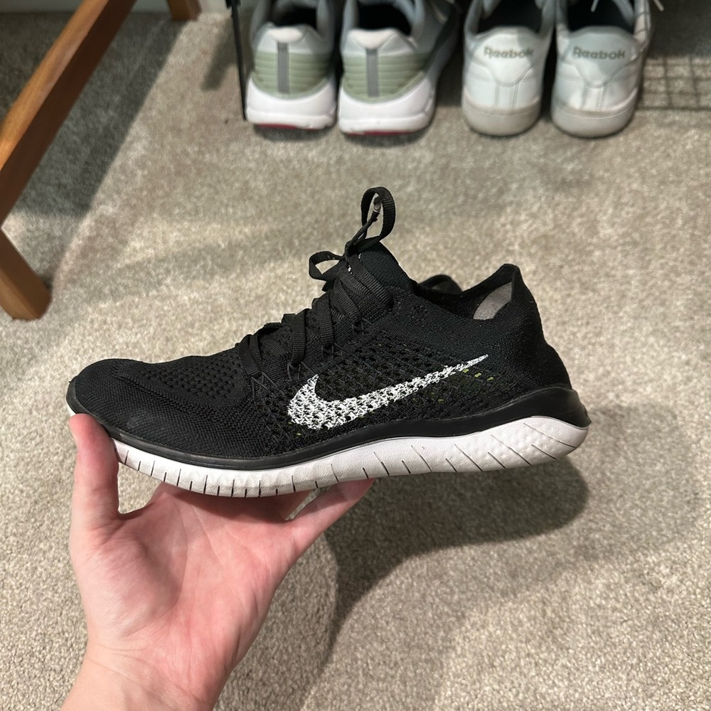 Nike Black and White Free running shoes